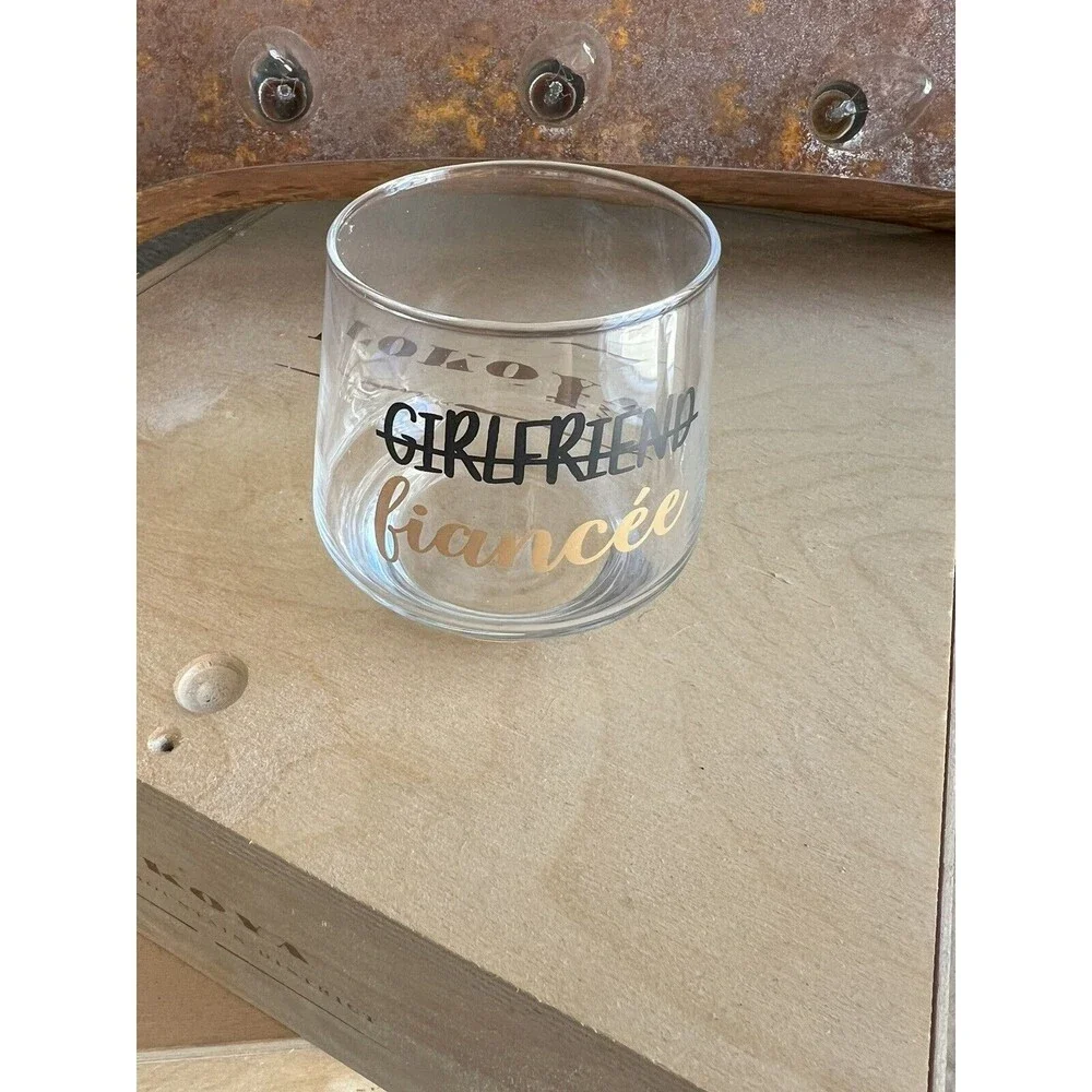 Engagement Gift Girlfriend Fiancé Stemless Wine Glass Wedding Bride Bachelorette